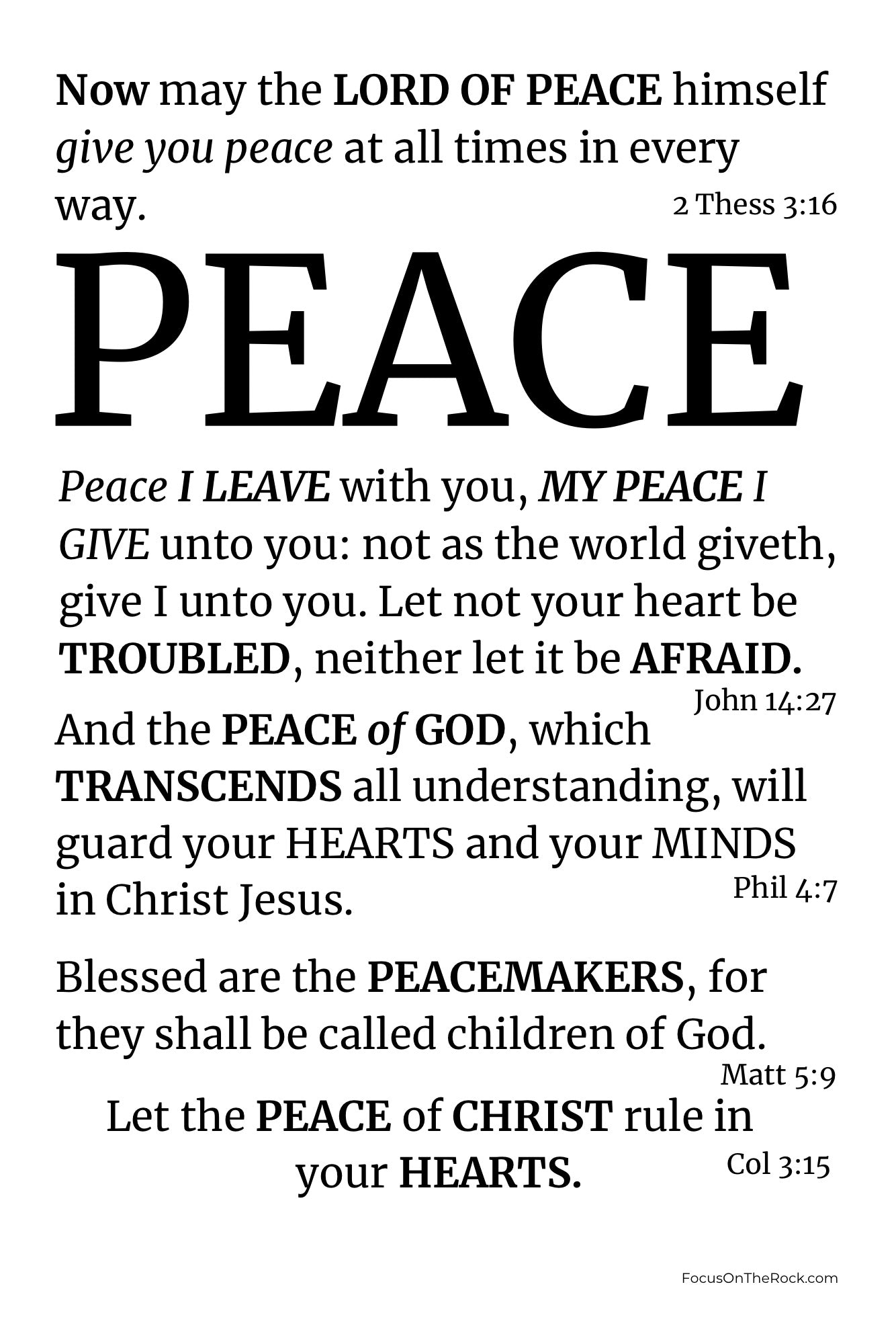Peace Poster - Gifts of the Spirit Collection